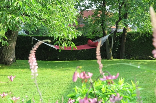 Relaxing in the garden.